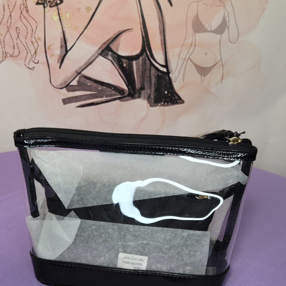 Transparent Black Women's Cosmetic Bag - Picture 4 of 9